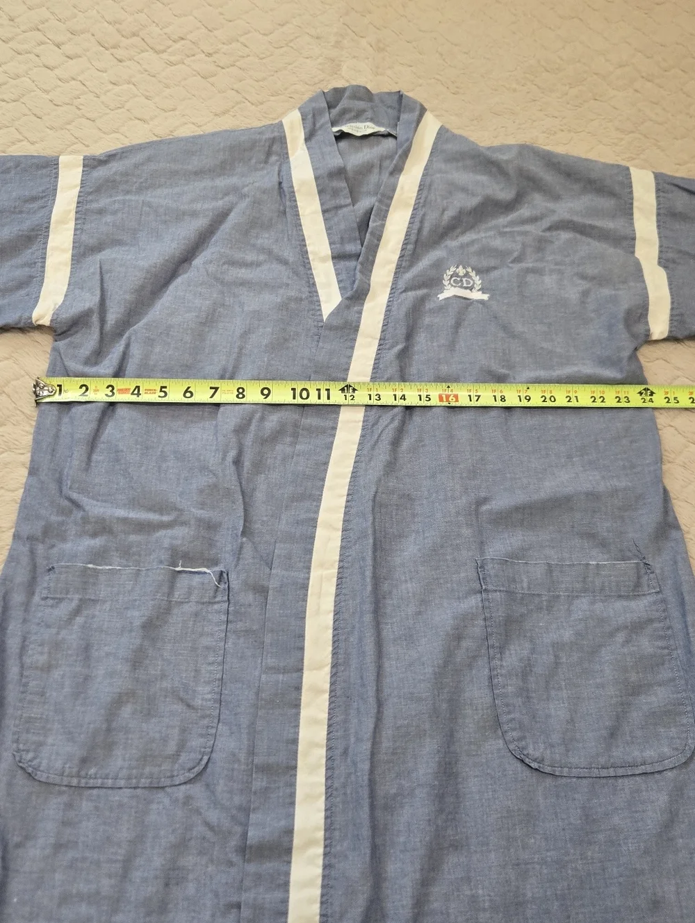 Christian Dior Monsieur Blue Cotton Men's Robe, One Size